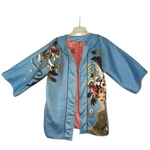 Vintage Very Vollbracht open kimono w/abstract showgirl print. Reversible. GUC